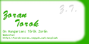 zoran torok business card