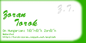 zoran torok business card